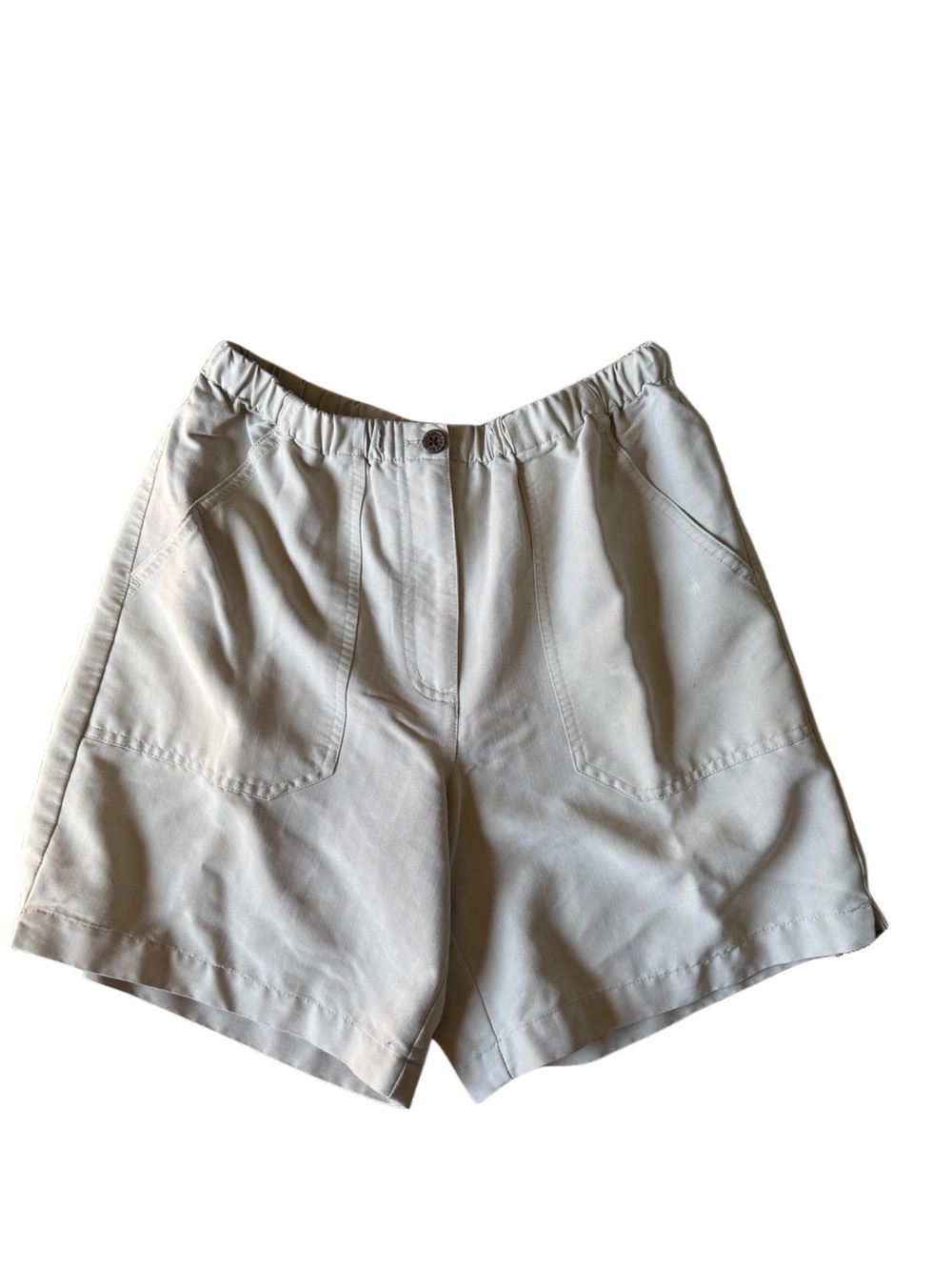VINTAGE Island trader khaki pull on high waist Women's Cream Elastic-Waist sz s